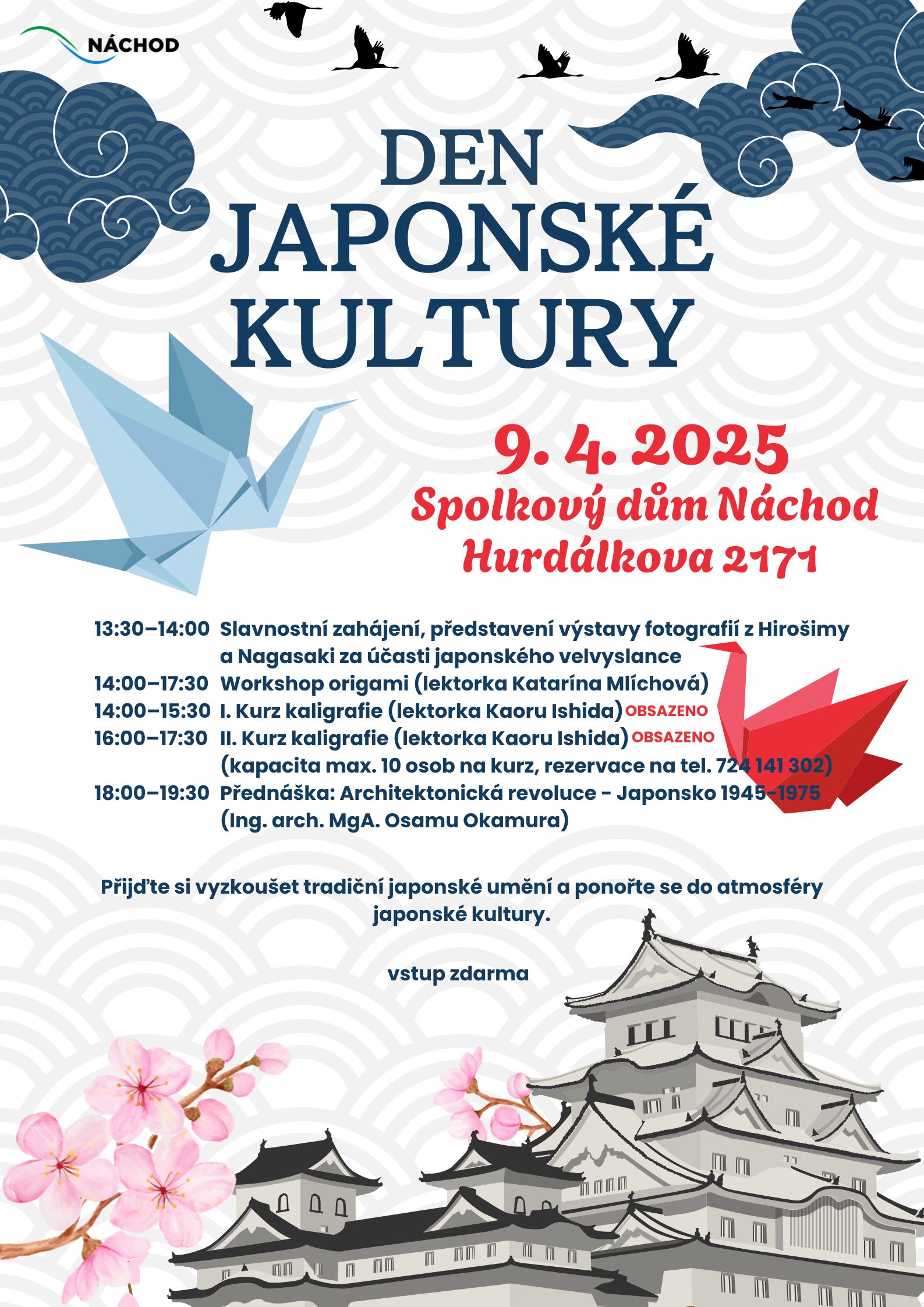 PlakátDen japonské kultury v Náchodě – pozvánka na jedinečnou akci