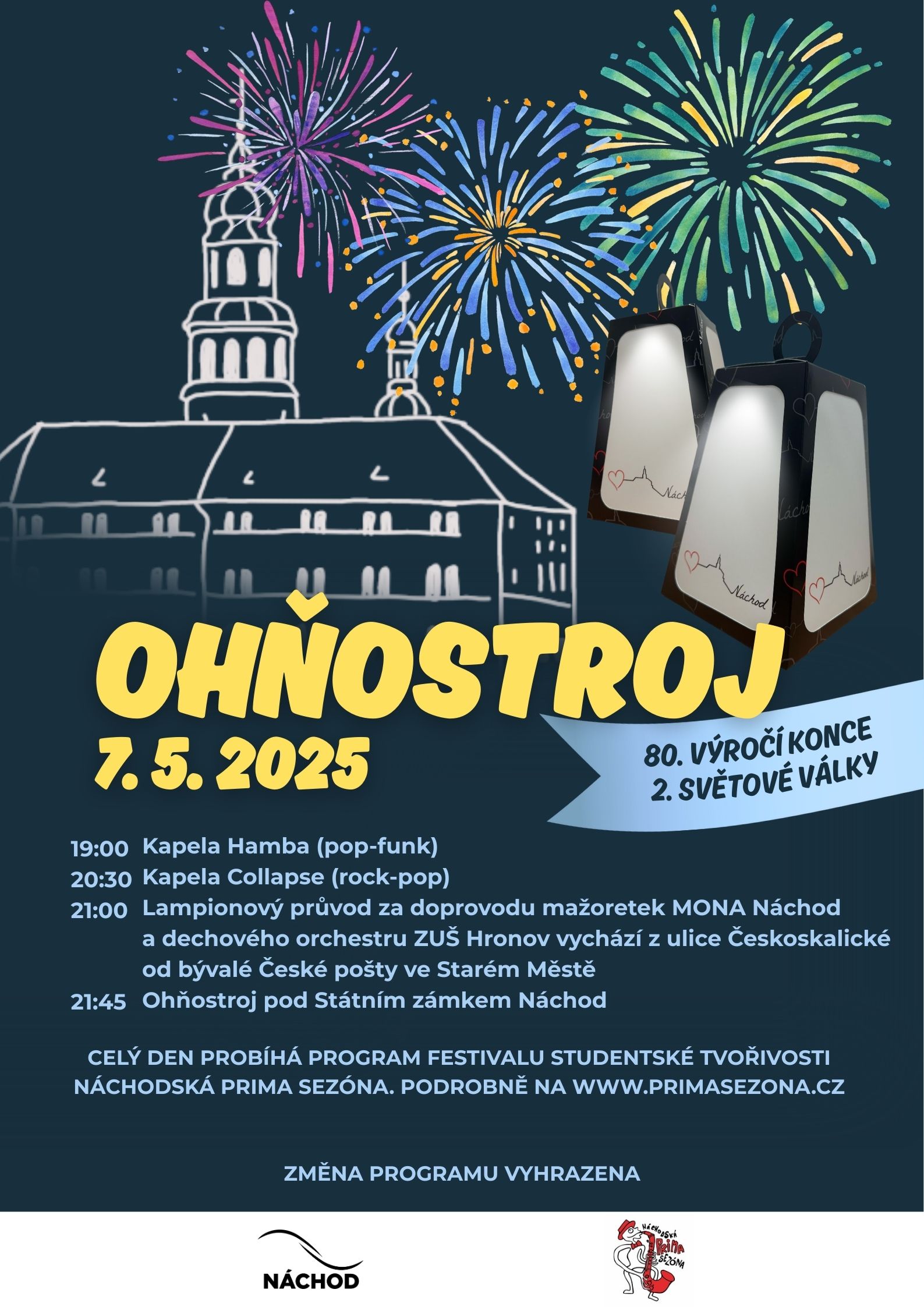 PlakátLampiónový průvod s ohňostrojem