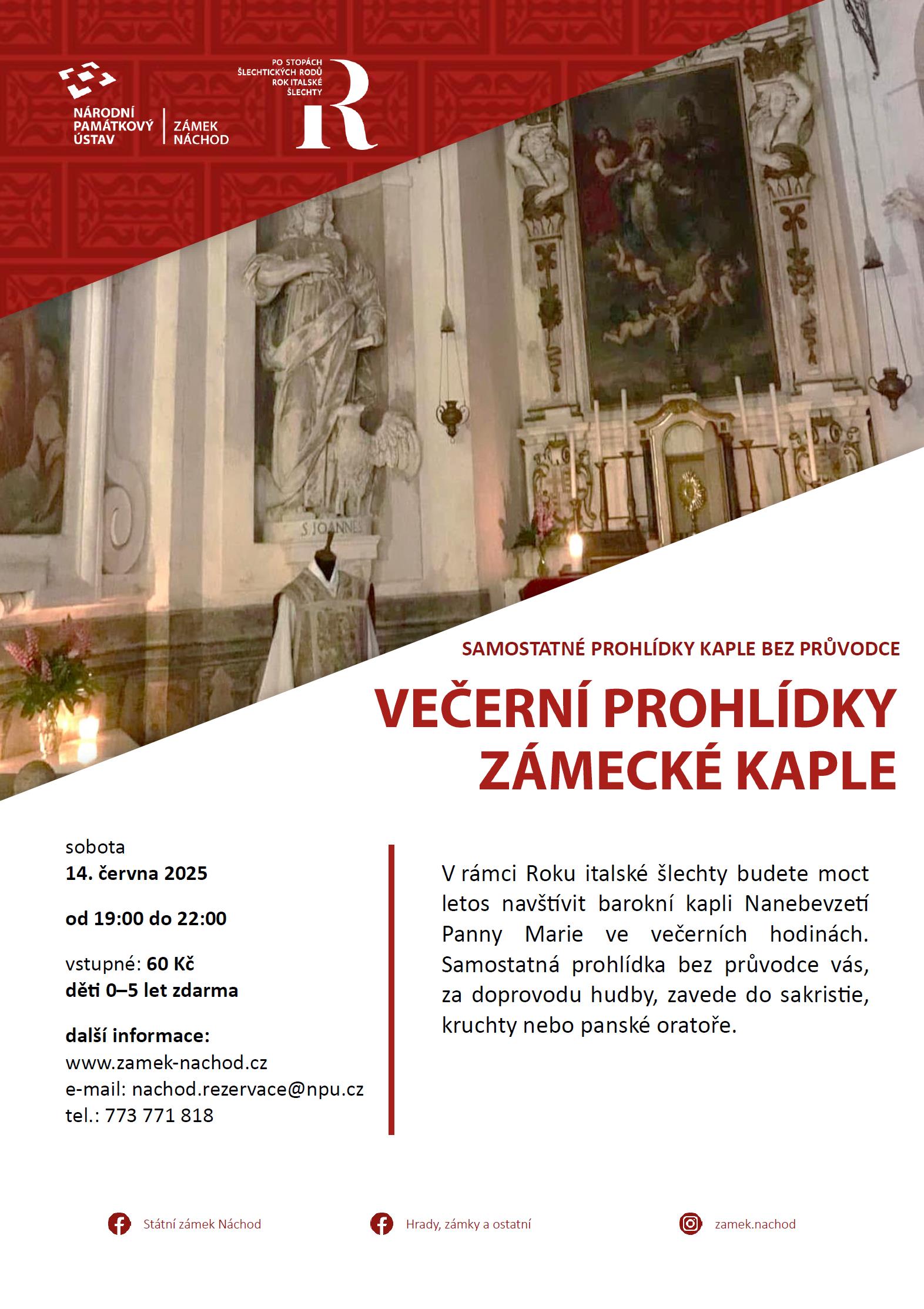 PlakátVečerní prohlídky zámecké kaple