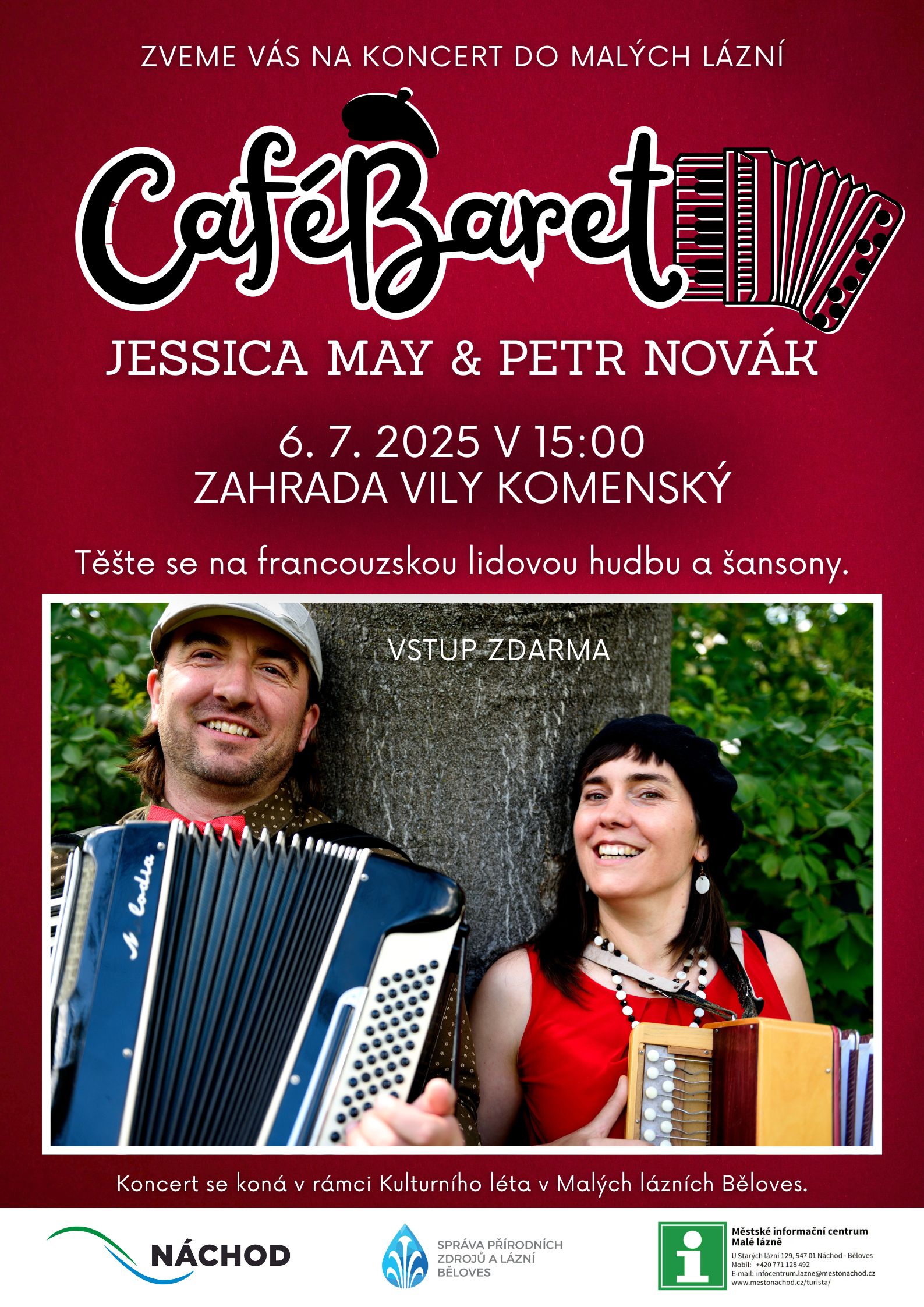 PlakátKoncert CaféBaret v Malých lázních