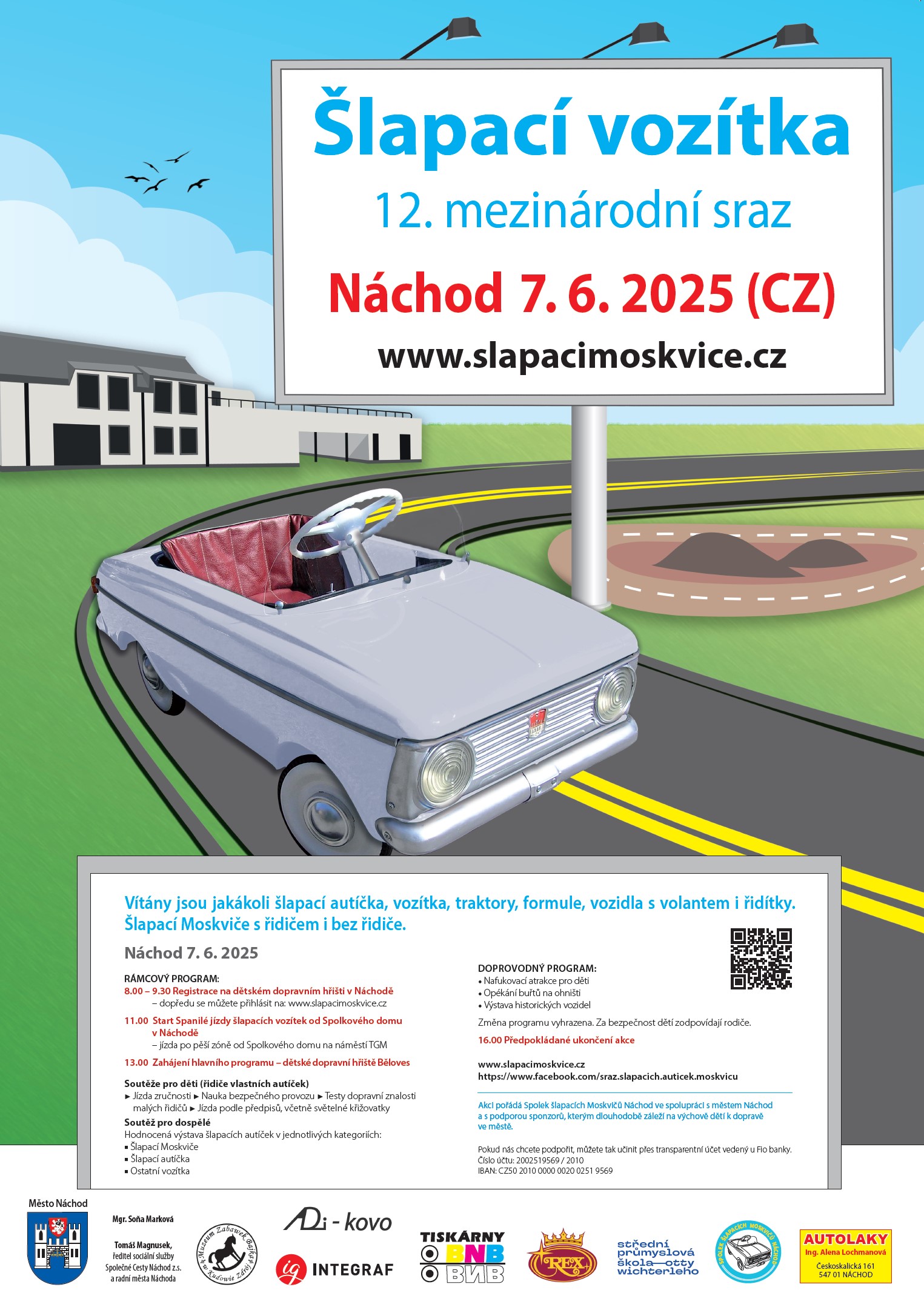 PlakátMezinárodní sraz šlapacích vozítek a moskvičů