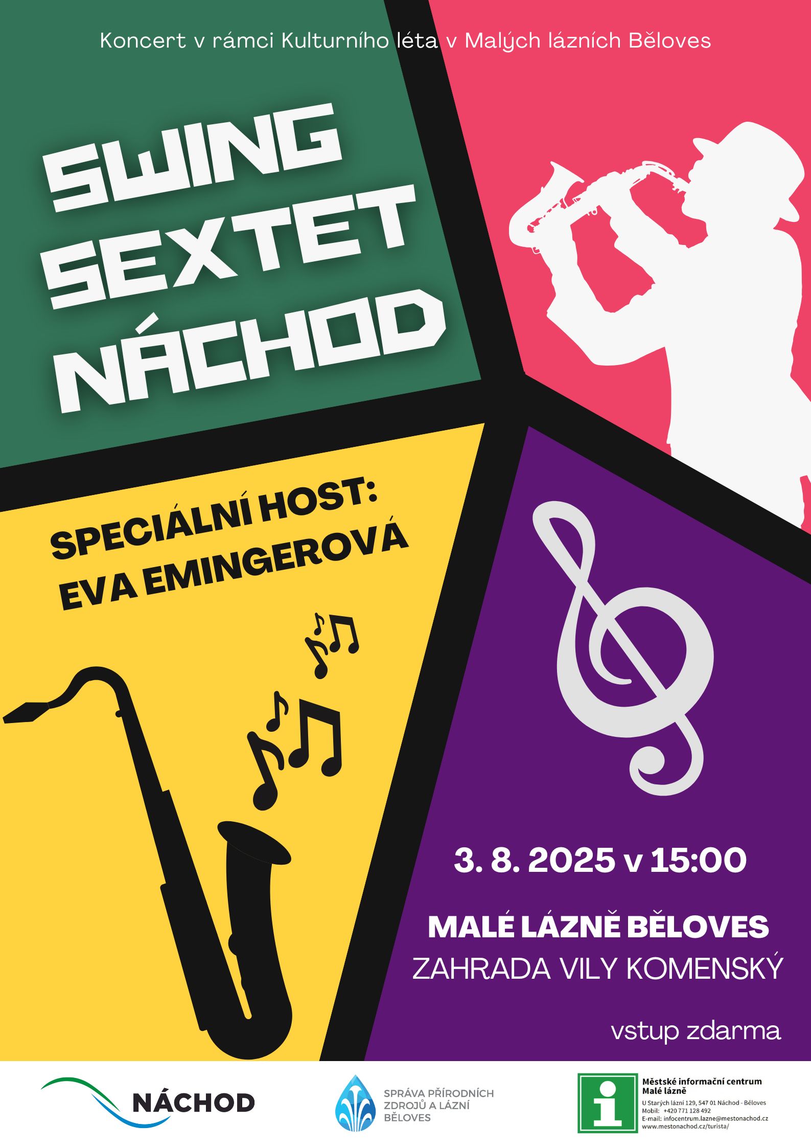 PlakátSwing Sextet Náchod & Eva Emingerová v Malých lázních