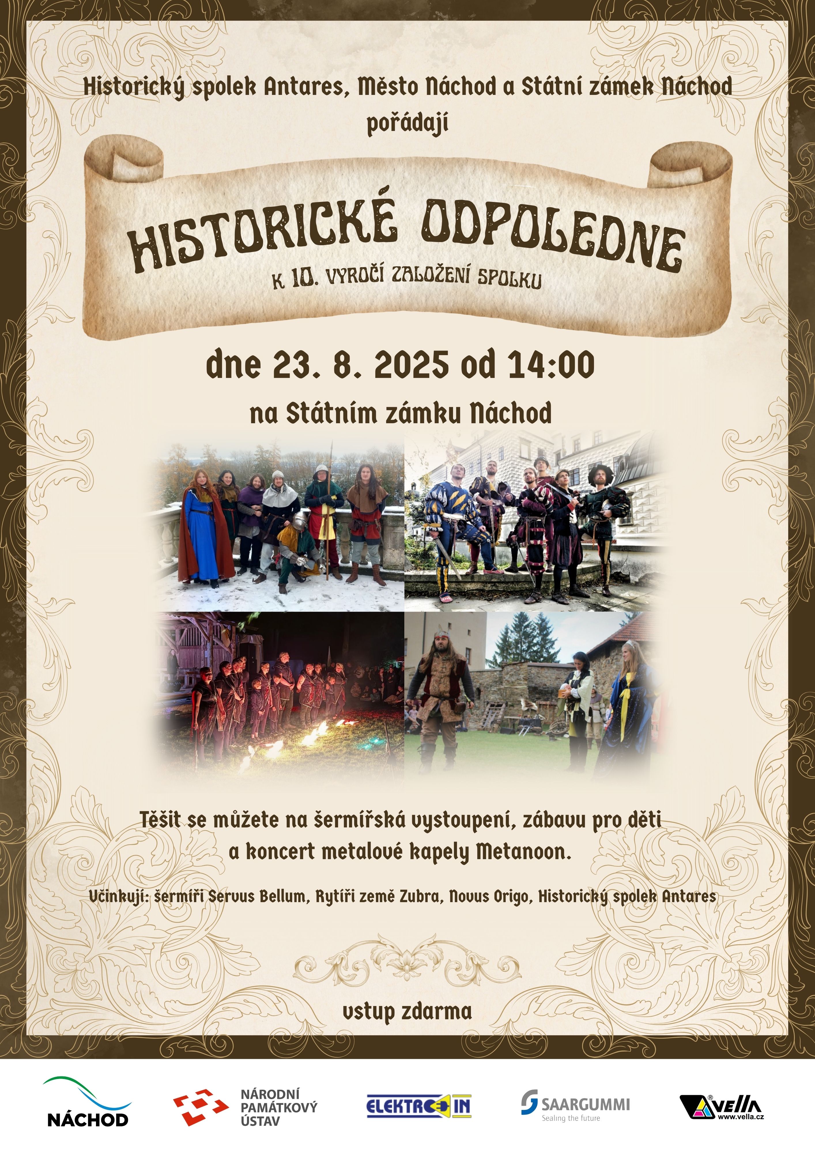 PlakátHistorické odpoledne na Státním zámku Náchod