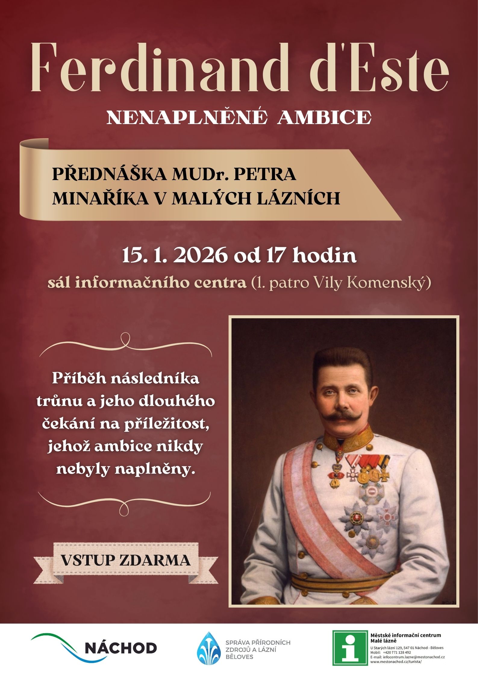 PlakátPřednáška Ferdinand d´Este